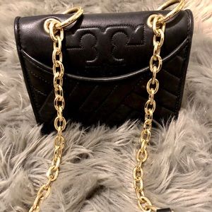 Tory Burch Black Gold Chain Crossbody Purse